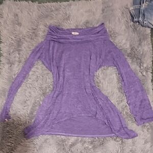Vibrant Purple Cowl Neck Top